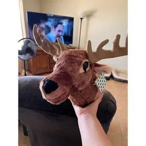 Adore 15" Teton Elk Plush Stuffed Animal - Wall Mount Decor With Bendable Antlers